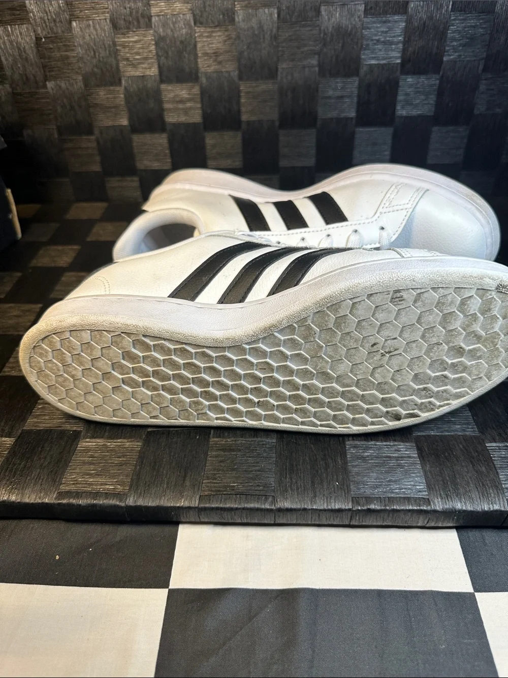 adidas Men’s White Sneakers with Black Stripes